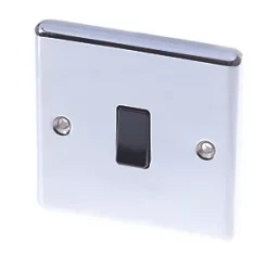 LAP 10AX 1-Gang 2-Way Light Switch Polished Chrome with Black Inserts