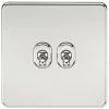 Knightsbridge SF2TOGPC 10AX 2-Gang 2-Way Light Switch Polished Chrome -Chrome Switches & Sockets Sales 456TY P