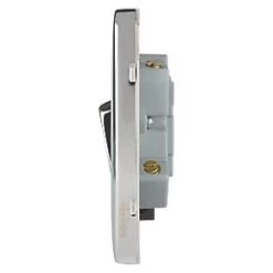Schneider Electric Lisse Deco 13A Switched Fused Spur Polished Chrome with Black Inserts -Chrome Switches & Sockets Sales 461FF A2
