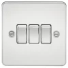 Knightsbridge FP4000PC 10AX 3-Gang 2-Way Light Switch Polished Chrome -Chrome Switches & Sockets Sales 462TY P