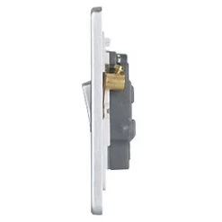 Schneider Electric Ultimate Low Profile 10A 1-Gang 3-Pole Fan Isolator Switch Brushed Chrome with White Inserts -Chrome Switches & Sockets Sales 4650J A2