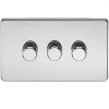 Knightsbridge SF2183PC 3-Gang 2-Way LED Dimmer Switch Polished Chrome -Chrome Switches & Sockets Sales 472TX P