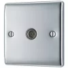 British General Nexus Metal Coaxial TV Socket Polished Chrome -Chrome Switches & Sockets Sales 480FT P