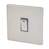 Varilight 20AX 1-Gang DP Control Switch Satin Chrome with Neon with Black Inserts -Chrome Switches & Sockets Sales 4811H P