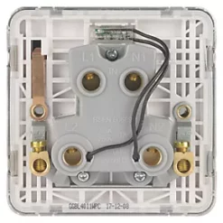 Schneider Electric Lisse Deco 50A 1-Gang DP Cooker Switch Polished Chrome with LED with White Inserts -Chrome Switches & Sockets Sales 483FF A3