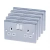 LAP 13A 2-Gang SP Switched Plug Socket Polished Chrome with White Inserts 5 Pack 2 LAP 13A 2-Gang SP Switched Plug Socket Polished Chrome with White Inserts 5 Pack -Chrome Switches & Sockets Sales 4956C P