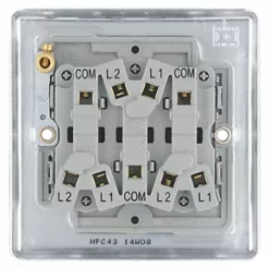 British General Nexus Metal 10AX 3-Gang 2-Way Light Switch Polished Chrome -Chrome Switches & Sockets Sales 495FT A4