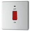 LAP 45A 1-Gang DP Cooker Switch Polished Chrome with LED -Chrome Switches & Sockets Sales 496KJ P