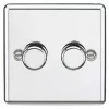 Knightsbridge CL2182PC 2-Gang 2-Way LED Dimmer Switch Polished Chrome -Chrome Switches & Sockets Sales 502TY P