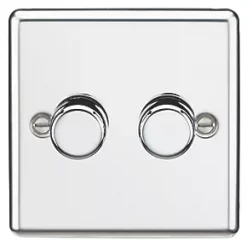 Knightsbridge CL2182PC 2-Gang 2-Way LED Dimmer Switch Polished Chrome