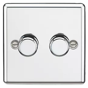 Knightsbridge CL2182PC 2-Gang 2-Way LED Dimmer Switch Polished Chrome 3 Knightsbridge CL2182PC 2-Gang 2-Way LED Dimmer Switch Polished Chrome