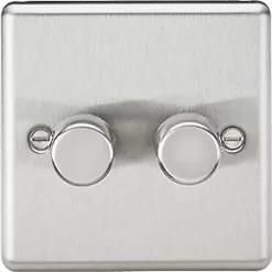 Knightsbridge CL2182BC 2-Gang 2-Way LED Dimmer Switch Brushed Chrome