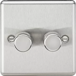 Knightsbridge CL2182BC 2-Gang 2-Way LED Dimmer Switch Brushed Chrome 3 Knightsbridge CL2182BC 2-Gang 2-Way LED Dimmer Switch Brushed Chrome