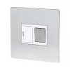 LAP 13A Switched Fused Spur Brushed Chrome with White Inserts -Chrome Switches & Sockets Sales 50459 P