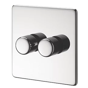 Crabtree Platinum 2-Gang 2-Way Dimmer Switch Polished Chrome 3 Crabtree Platinum 2-Gang 2-Way Dimmer Switch Polished Chrome
