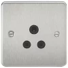 Knightsbridge FP5ABC 5A 1-Gang Unswitched Socket Brushed Chrome with Black Inserts -Chrome Switches & Sockets Sales 508TY P