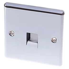 LAP Slave Telephone Socket Polished Chrome 3 LAP Slave Telephone Socket Polished Chrome