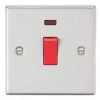Knightsbridge CS81NBC 45A 1-Gang DP Control Switch Brushed Chrome with LED