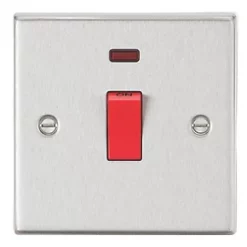 Knightsbridge CS81NBC 45A 1-Gang DP Control Switch Brushed Chrome with LED