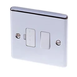 LAP 13A Switched Fused Spur Polished Chrome with White Inserts