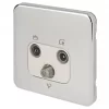 Schneider Electric Lisse Deco 1-Gang Triplex Multimedia Socket Polished Chrome with White Inserts -Chrome Switches & Sockets Sales 517FF P