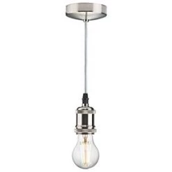 Knightsbridge 8271BC 6" Vintage Pendant ES Brushed Chrome -Chrome Switches & Sockets Sales 526VF A2