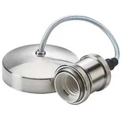 Knightsbridge 8271BC 6" Vintage Pendant ES Brushed Chrome