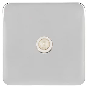 Schneider Electric Lisse Deco Coaxial TV / FM Socket Polished Chrome with White Inserts 4 Schneider Electric Lisse Deco Coaxial TV / FM Socket Polished Chrome with White Inserts - Image 2