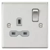 Knightsbridge CS7BCG 13A 1-Gang DP Switched Single Socket Brushed Chrome with Colour-Matched Inserts 2 Knightsbridge CS7BCG 13A 1-Gang DP Switched Single Socket Brushed Chrome with Colour-Matched Inserts -Chrome Switches & Sockets Sales 528TY P