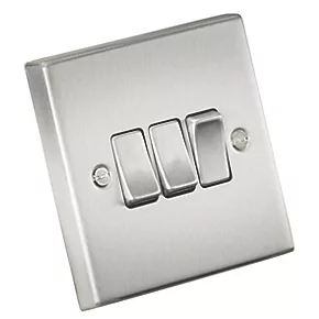 Knightsbridge CS4BC 10AX 3-Gang 2-Way Light Switch Brushed Chrome 4 Knightsbridge CS4BC 10AX 3-Gang 2-Way Light Switch Brushed Chrome - Image 2