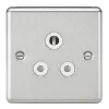 Knightsbridge CL5ABCW 5A 1-Gang Unswitched Socket Brushed Chrome with White Inserts -Chrome Switches & Sockets Sales 531TY P