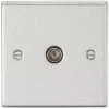 Knightsbridge CS010BC Coaxial TV Socket Brushed Chrome -Chrome Switches & Sockets Sales 534TY P