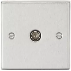 Knightsbridge CS010BC Coaxial TV Socket Brushed Chrome