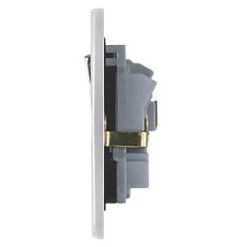 Schneider Electric Ultimate Low Profile 13A 2-Gang SP Switched Plug Socket Polished Chrome with Black Inserts -Chrome Switches & Sockets Sales 5387J A2