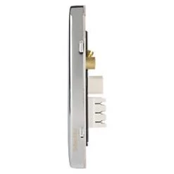 Schneider Electric Lisse Deco Slave Telephone Socket Polished Chrome with Black Inserts -Chrome Switches & Sockets Sales 540FF A2