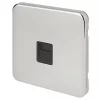 Schneider Electric Lisse Deco Slave Telephone Socket Polished Chrome with Black Inserts -Chrome Switches & Sockets Sales 540FF P