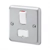 MK Albany Plus 13A Switched Fused Spur Brushed Chrome with White Inserts -Chrome Switches & Sockets Sales 546FF P