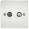 Knightsbridge FP0140PC Isolated Coaxial TV & F-Type Satellite Socket Polished Chrome -Chrome Switches & Sockets Sales 547TX P