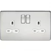 Knightsbridge SFR9000PCW 13A 2-Gang DP Switched Double Socket Polished Chrome with White Inserts 1 Knightsbridge SFR9000PCW 13A 2-Gang DP Switched Double Socket Polished Chrome with White Inserts -Chrome Switches & Sockets Sales 552TY P