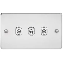 Knightsbridge FP3TOGPC 10AX 3-Gang 2-Way Light Switch Polished Chrome