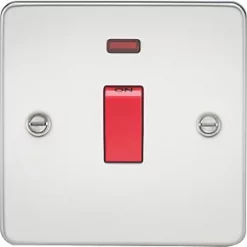 Knightsbridge FP8331NPC 45A 1-Gang DP Control Switch Polished Chrome with LED