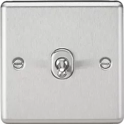 Knightsbridge CLTOG12BC 10AX 1-Gang Intermediate Switch Brushed Chrome with Colour-Matched Inserts