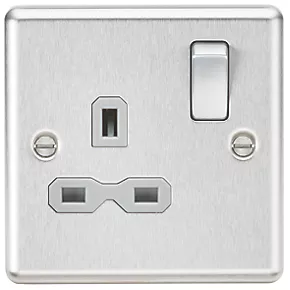 Knightsbridge CL7BCG 13A 1-Gang DP Switched Single Socket Brushed Chrome with Colour-Matched Inserts 3 Knightsbridge CL7BCG 13A 1-Gang DP Switched Single Socket Brushed Chrome with Colour-Matched Inserts