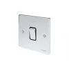 Schneider Electric Ultimate Low Profile 16AX 1-Gang 2-Way Light Switch Polished Chrome with Black Inserts -Chrome Switches & Sockets Sales 5727J P