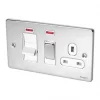 Schneider Electric Ultimate Low Profile 45A 2-Gang DP Cooker Switch & 13A DP Switched Socket Polished Chrome with Neon with White Inserts 2 Schneider Electric Ultimate Low Profile 45A 2-Gang DP Cooker Switch & 13A DP Switched Socket Polished Chrome with Neon with White Inserts -Chrome Switches & Sockets Sales 5764J P