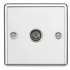 Knightsbridge CL010PC Coaxial TV Socket Polished Chrome -Chrome Switches & Sockets Sales 578VF P