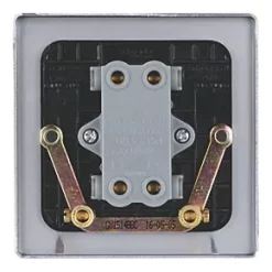 Schneider Electric Ultimate Low Profile 16AX 1-Gang Intermediate Switch Brushed Chrome with Black Inserts -Chrome Switches & Sockets Sales 5802J A2