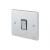 Schneider Electric Ultimate Low Profile 16AX 1-Gang Intermediate Switch Brushed Chrome with Black Inserts -Chrome Switches & Sockets Sales 5802J P