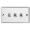 Knightsbridge CLTOG3PC 10AX 3-Gang 2-Way Light Switch Polished Chrome -Chrome Switches & Sockets Sales 580TY P