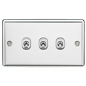 Knightsbridge CLTOG3PC 10AX 3-Gang 2-Way Light Switch Polished Chrome 3 Knightsbridge CLTOG3PC 10AX 3-Gang 2-Way Light Switch Polished Chrome